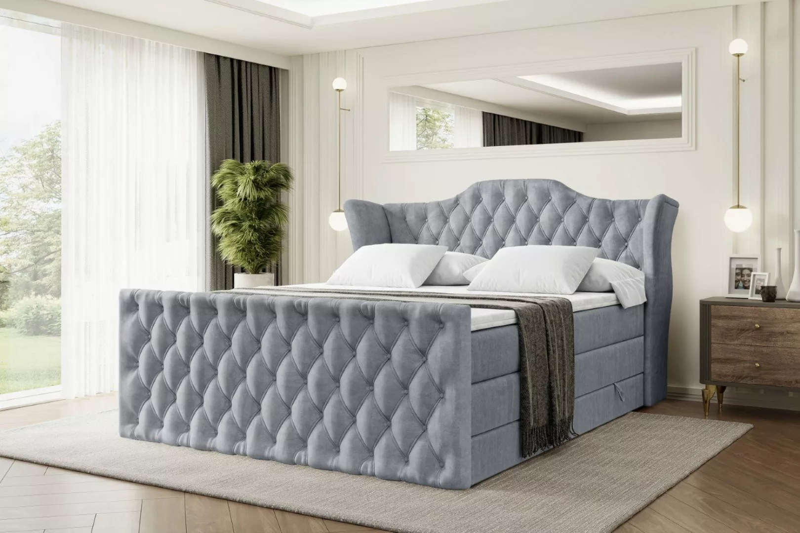 ALTDECOR Boxspringbett VILA-Z KING (Multipocket-Matratze H4, günstig online kaufen