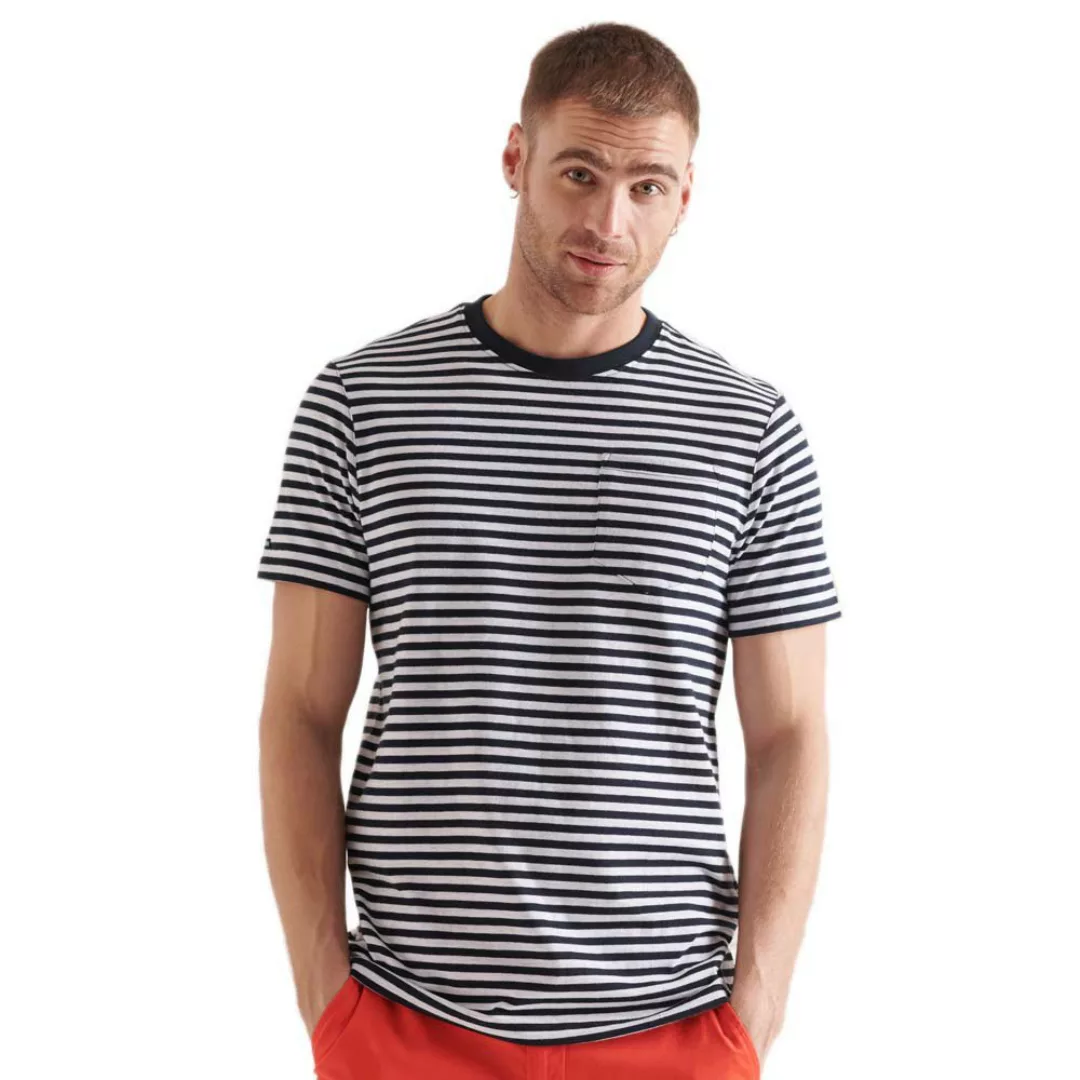 Superdry Authentic Cotton Kurzarm T-shirt L Ice Marl Stripe günstig online kaufen