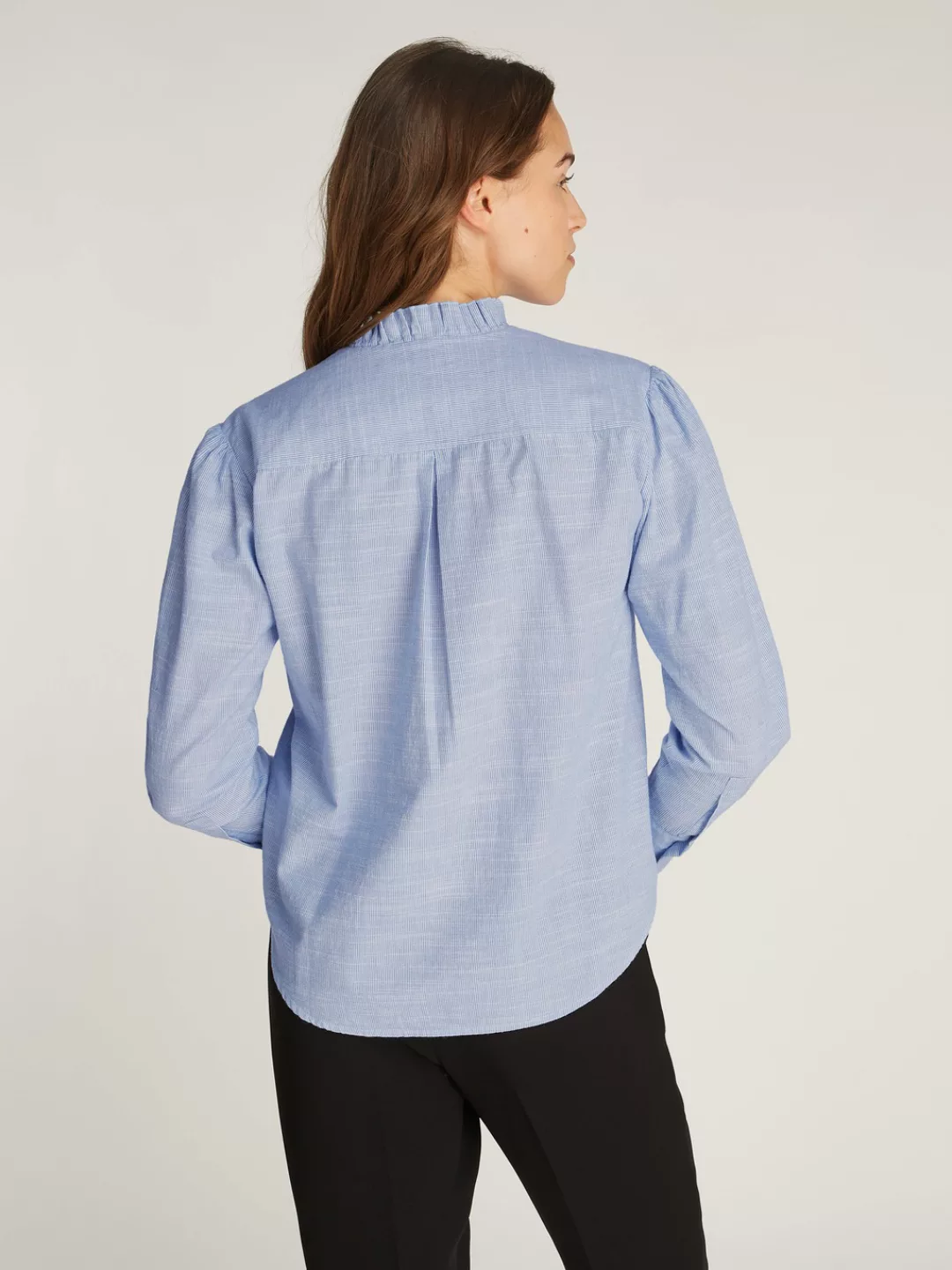 Tommy Hilfiger Hemdbluse "COTTON STP RUFFLE RELAXED SHIRT", mit Rüschen-Bes günstig online kaufen