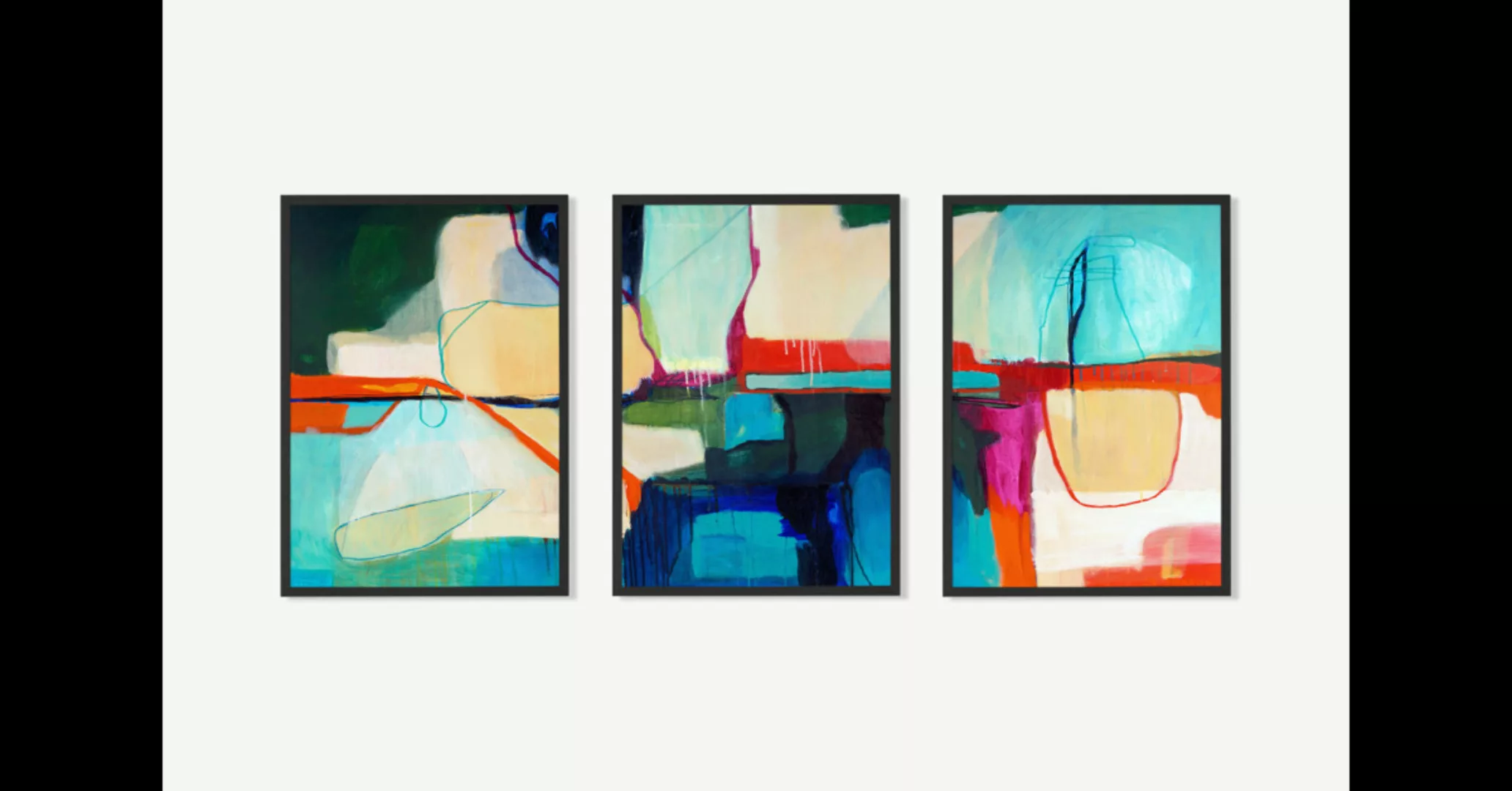 3 x Smooth Ways gerahmte Kunstrucke von Sarina Diakos (A3) - MADE.com günstig online kaufen