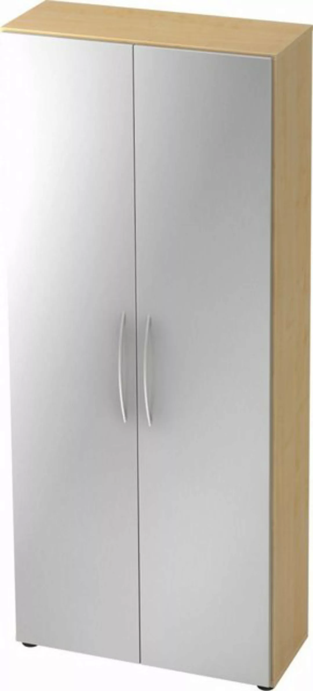 Aktenschrank Schrank Basic 5 OH BxTxH 80x33x188cm Griff BM Ahorn/Silber günstig online kaufen