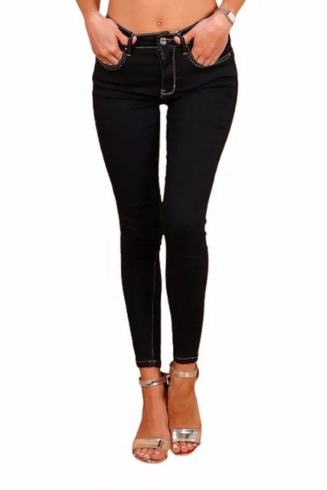 BENK Röhrenjeans Damen Hüft Jeans Hose Röhrenjeans Skinny Slim Fit Stretch günstig online kaufen