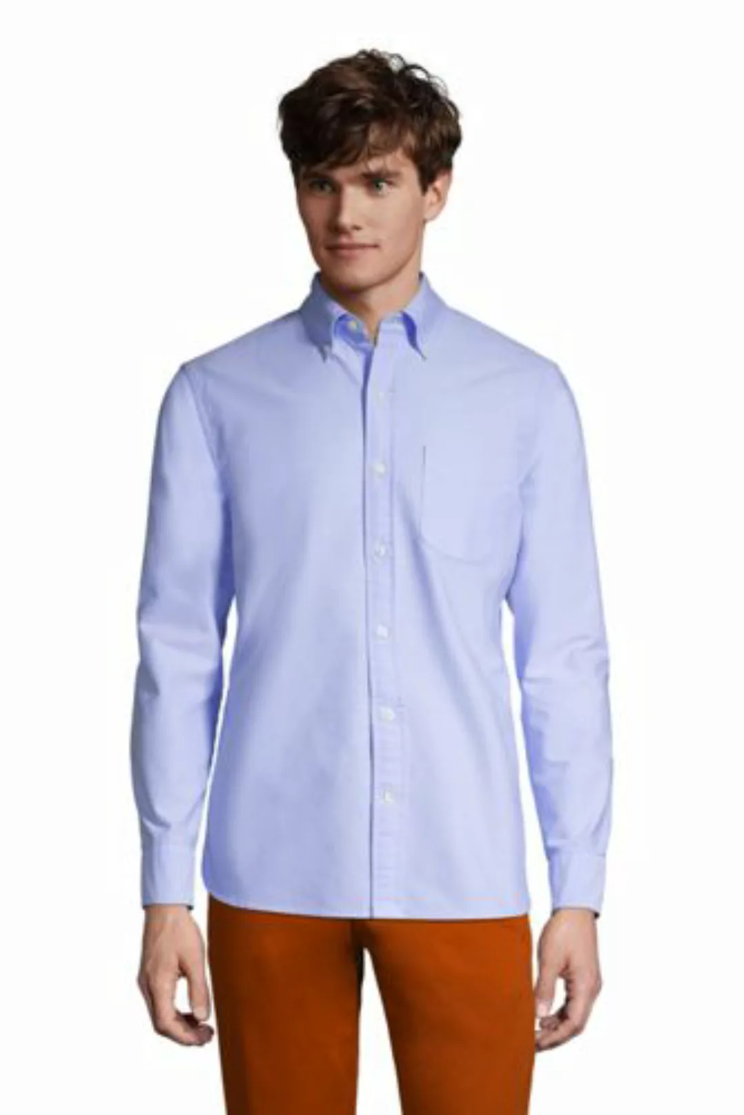 Langarm-Oxfordhemd, Classic Fit, Herren, Größe: XL Normal, Blau, Baumwolle, günstig online kaufen