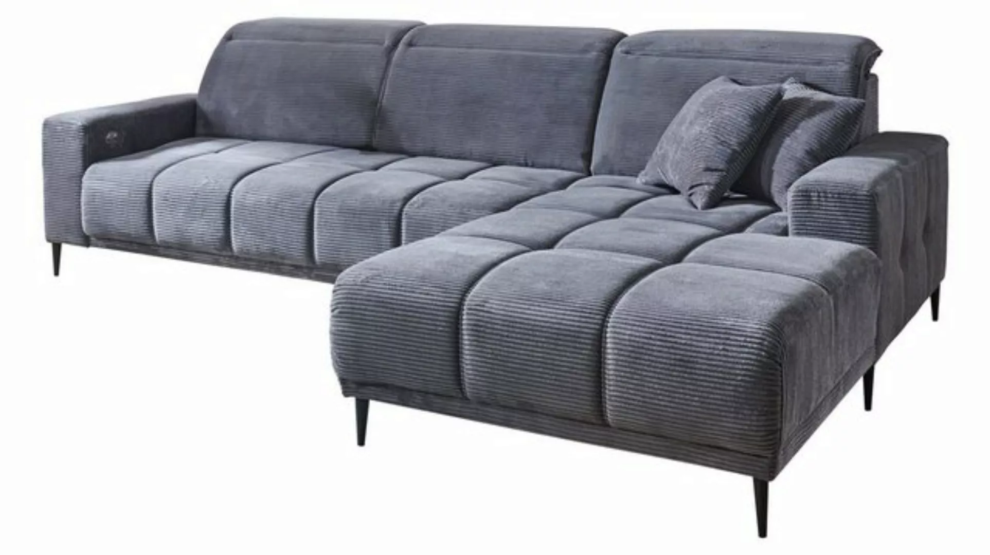 Massivart® Ecksofa MARISOL Cord grau, beige, rost, grün / 286 cm / Cordsofa günstig online kaufen