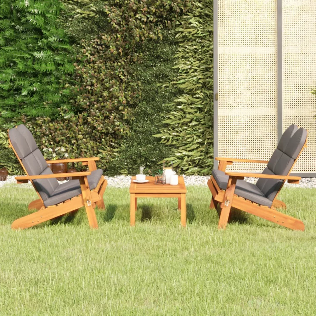 Vidaxl 3-tlg. Garten-lounge-set Adirondack Massivholz Akazie günstig online kaufen