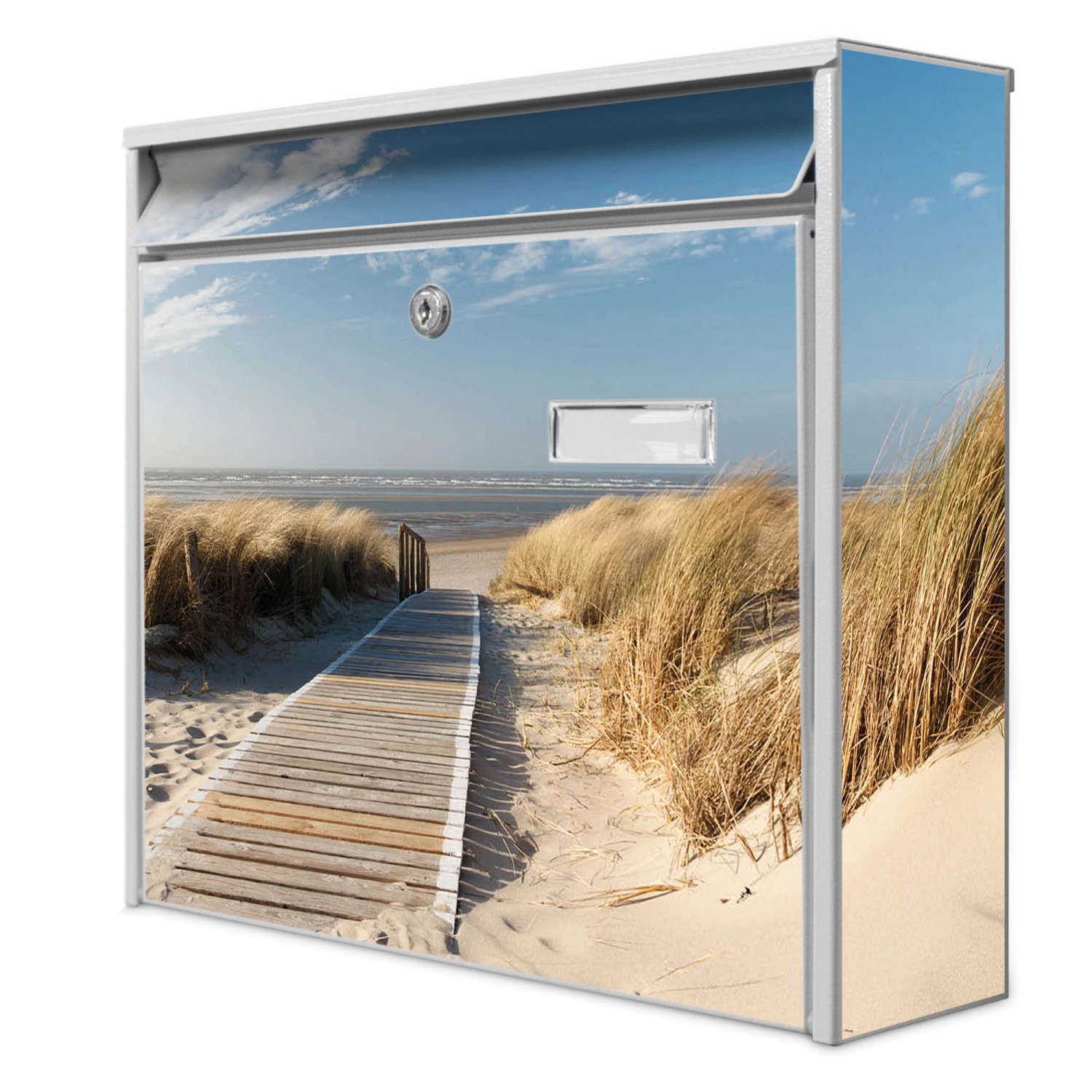 Banjado Briefkasten Weiß 36.2x32.2x10cm Groß / Inkl. Montagematerial & 2 Sc günstig online kaufen