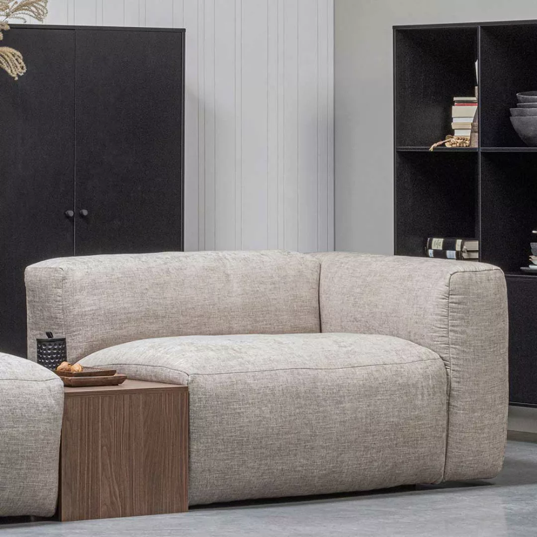 Einsitzer Modul Sofa rechts in Beigegrau Armlehne günstig online kaufen