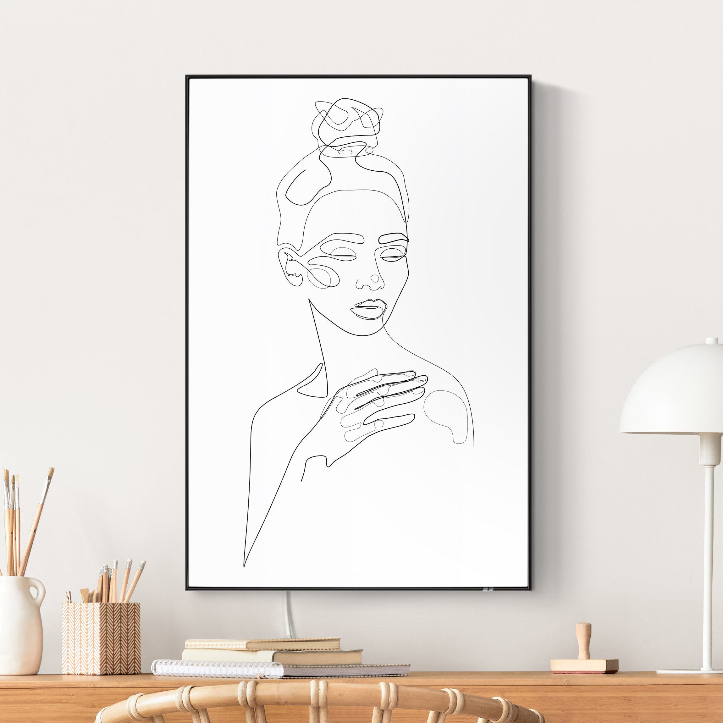 LED-Wechselbild Line Art Portraits - Messy Beauty günstig online kaufen