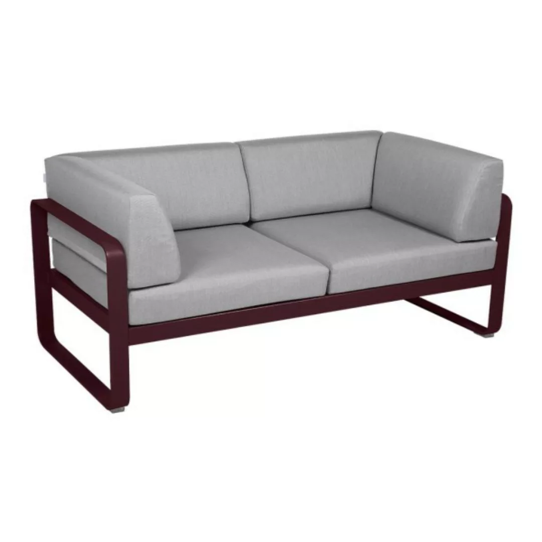 Bellevie 2-Sitzer Club Sofa B9 Schwarzkirsche 79 Flanellgrau günstig online kaufen