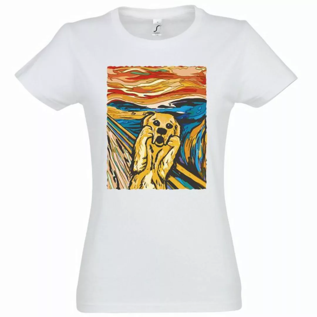Youth Designz T-Shirt Dog Hund Schrei Gemälde Damen Shirt mit trendigem Log günstig online kaufen