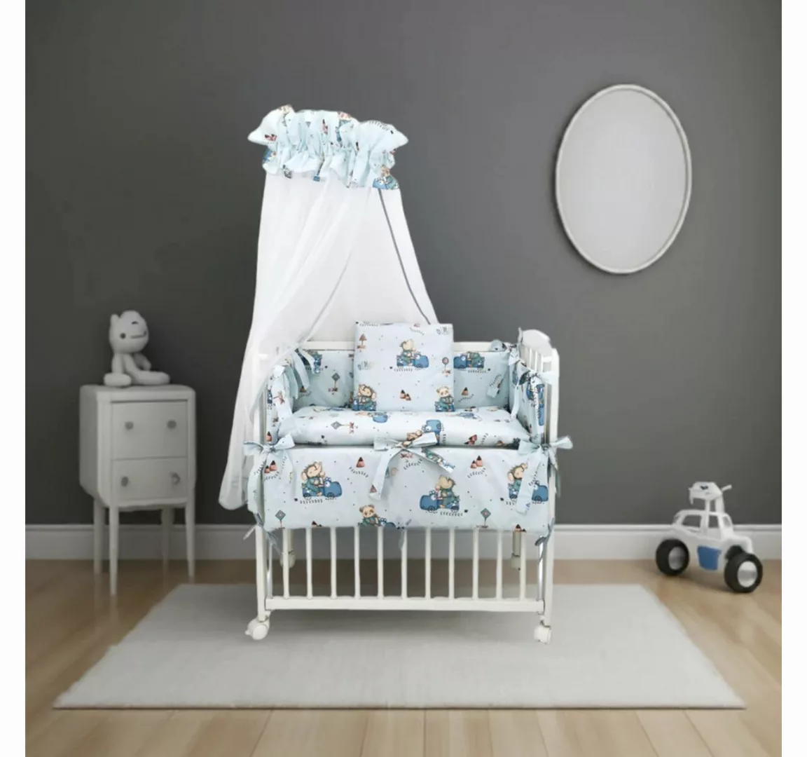 Babyhafen Beistellbett 3in1 Baby Babybett Vollausstattung Dino Komplett Stu günstig online kaufen