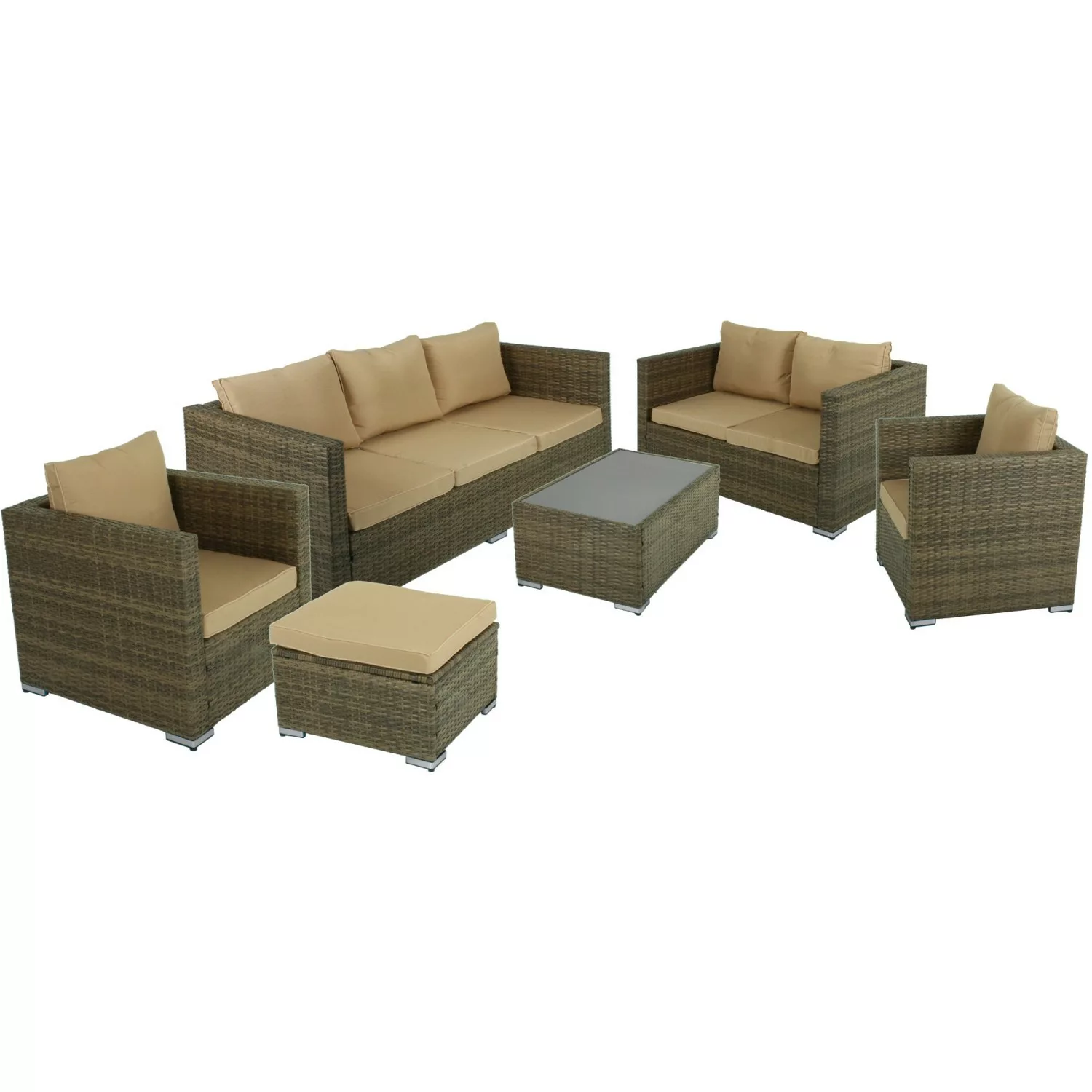 Garden Pleasure Gartenlounge-Set "MURCIA", (14 tlg.), mit bequemer Polsteru günstig online kaufen