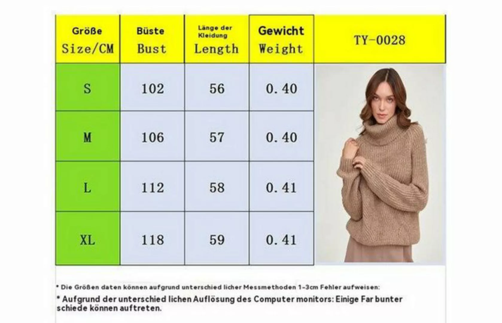 Nebelmeer Strickpullover Rollkragen Pullover Damen Strick Lockerer Verdickt günstig online kaufen