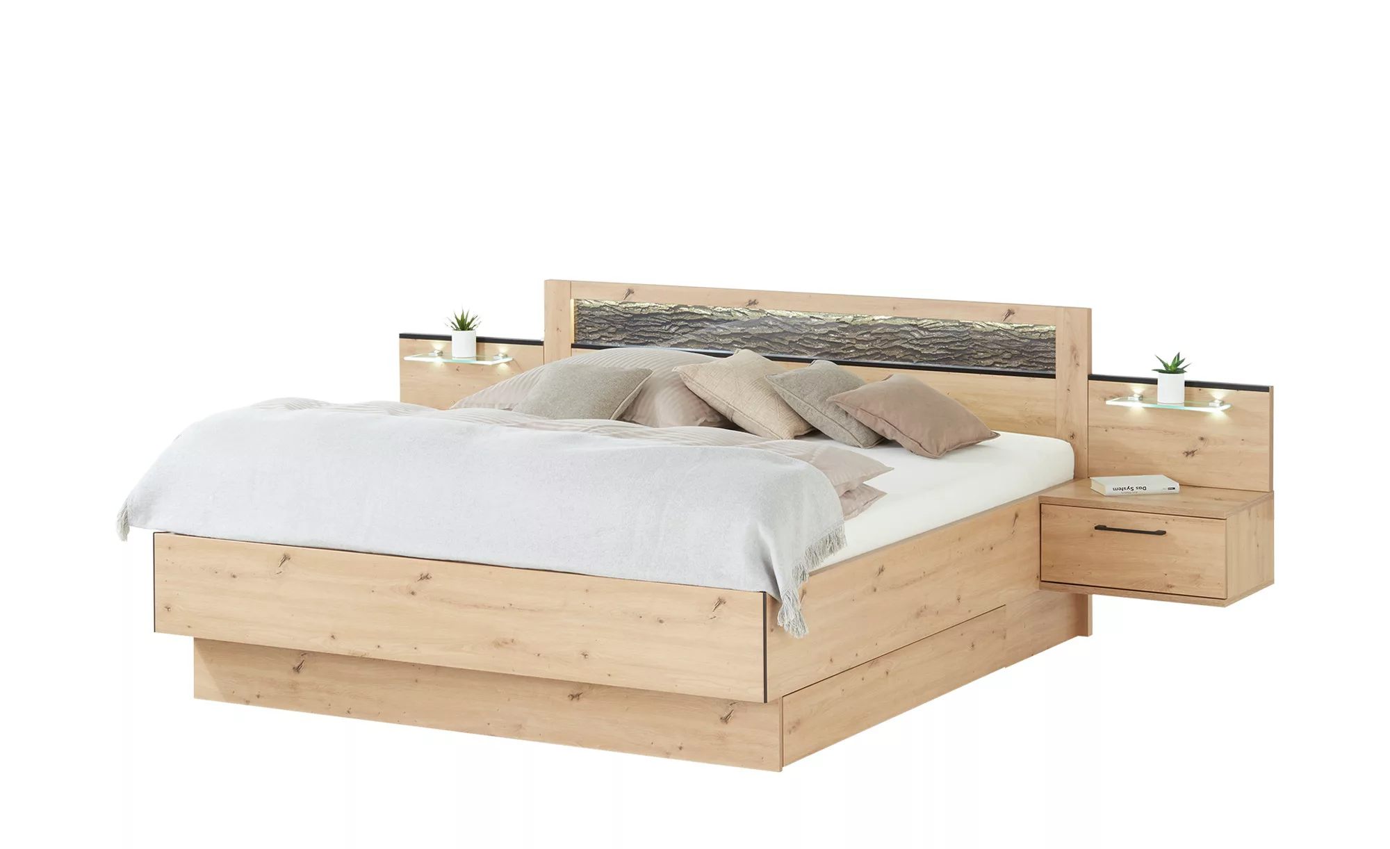 Bettanlage  Birmingham ¦ holzfarben ¦ Maße (cm): B: 186 H: 97 T: 207.0 Bett günstig online kaufen