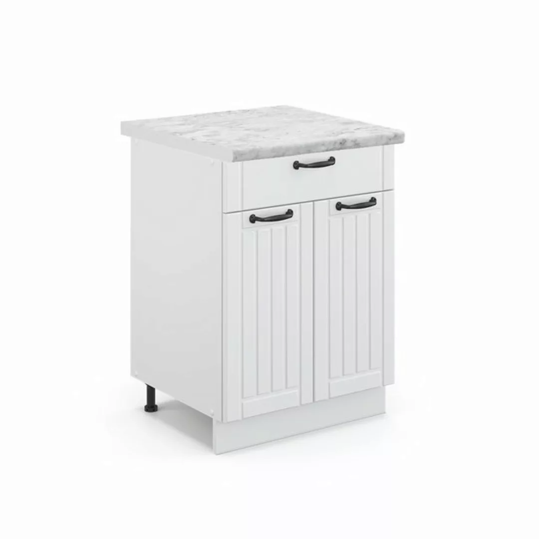 Vicco Unterschrank Fame-Line, Weiß Landhaus/Weiß, 60 cm mit Schublade, AP E günstig online kaufen