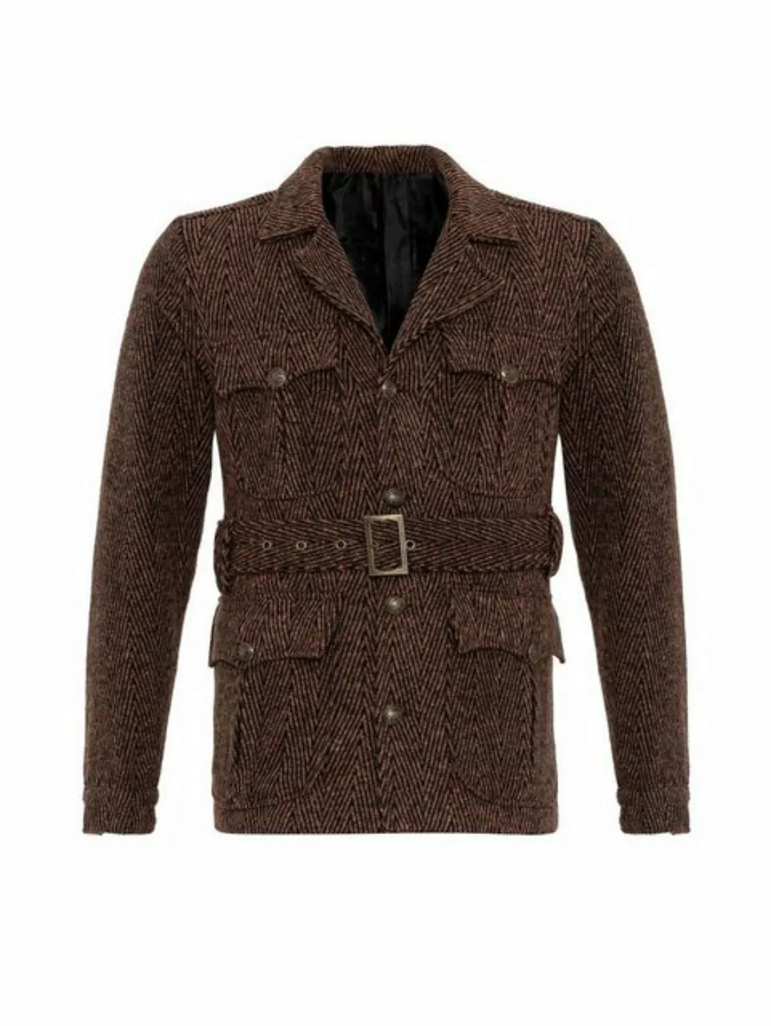 Antioch Wintermantel Herringbone Patterned Coat Belt Detailed günstig online kaufen