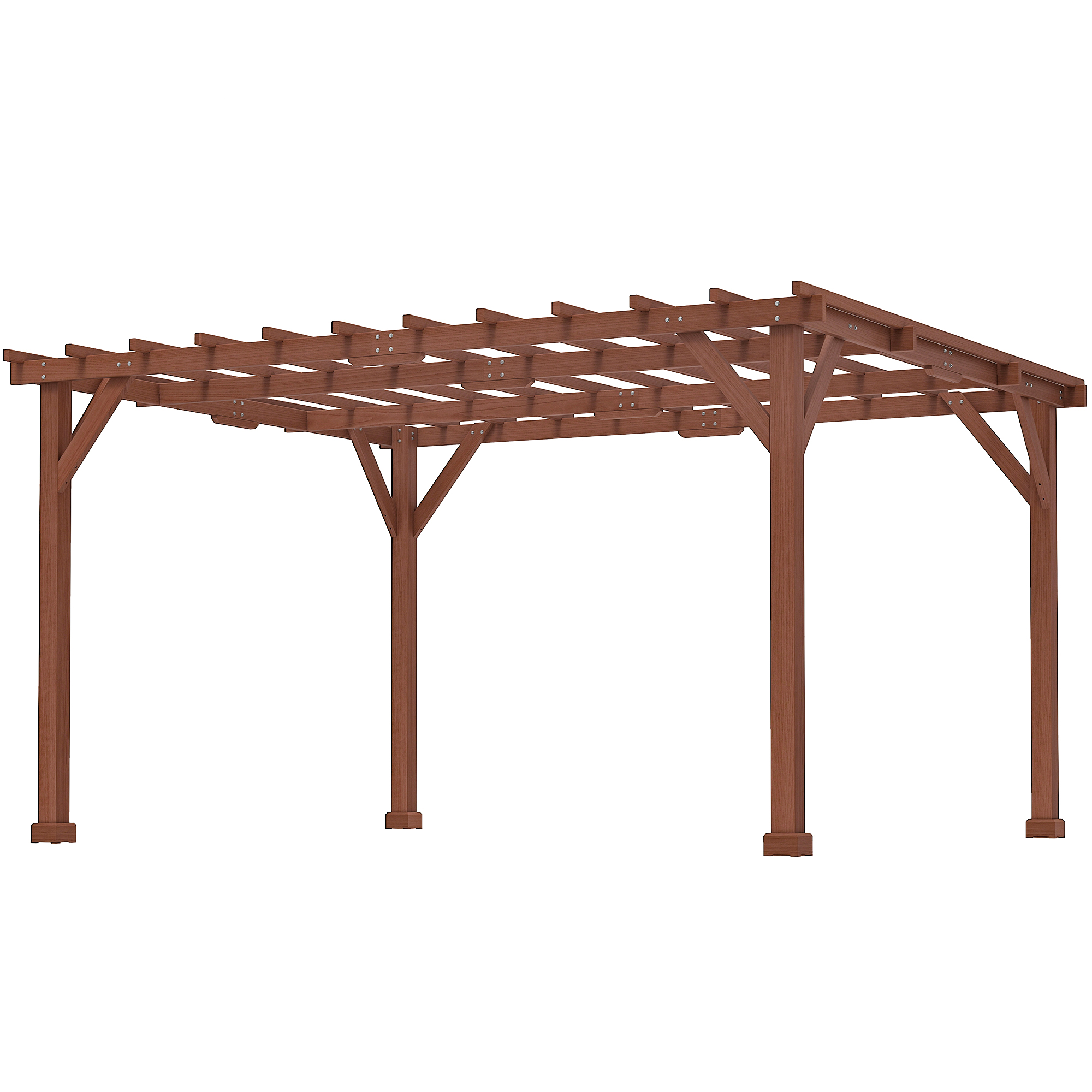 Outsunny Pergola Garten Außenbereich 3,3 x 3,8 m Holzpergola für Kletterpfl günstig online kaufen