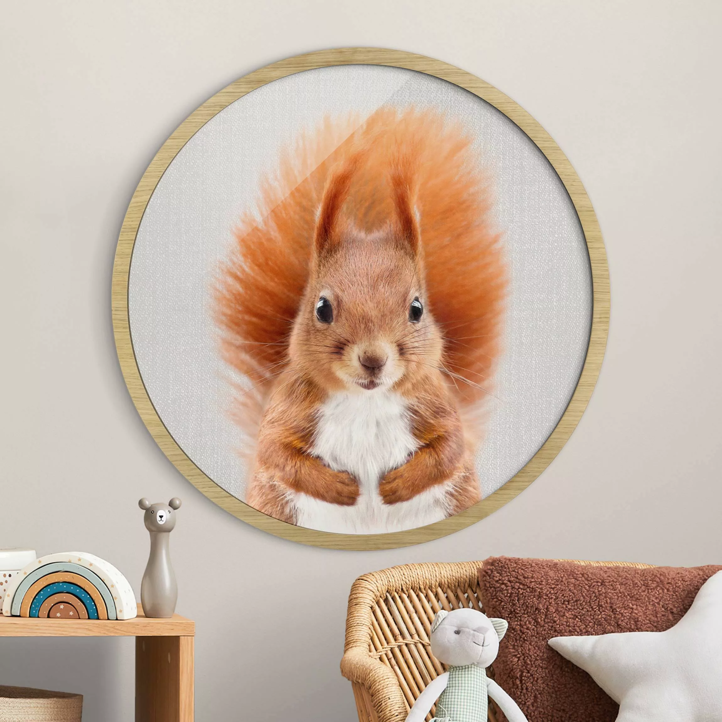 Rundes Gerahmtes Bild Eichhörnchen Elisabeth günstig online kaufen