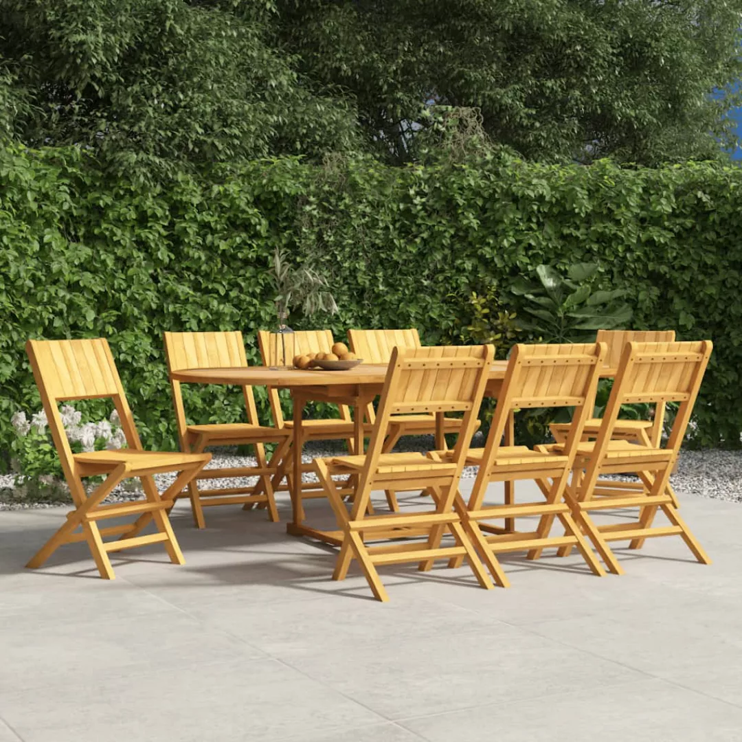 Vidaxl Gartenstühle 8 Stk. Klappbar 47x61x90 Cm Massivholz Teak günstig online kaufen