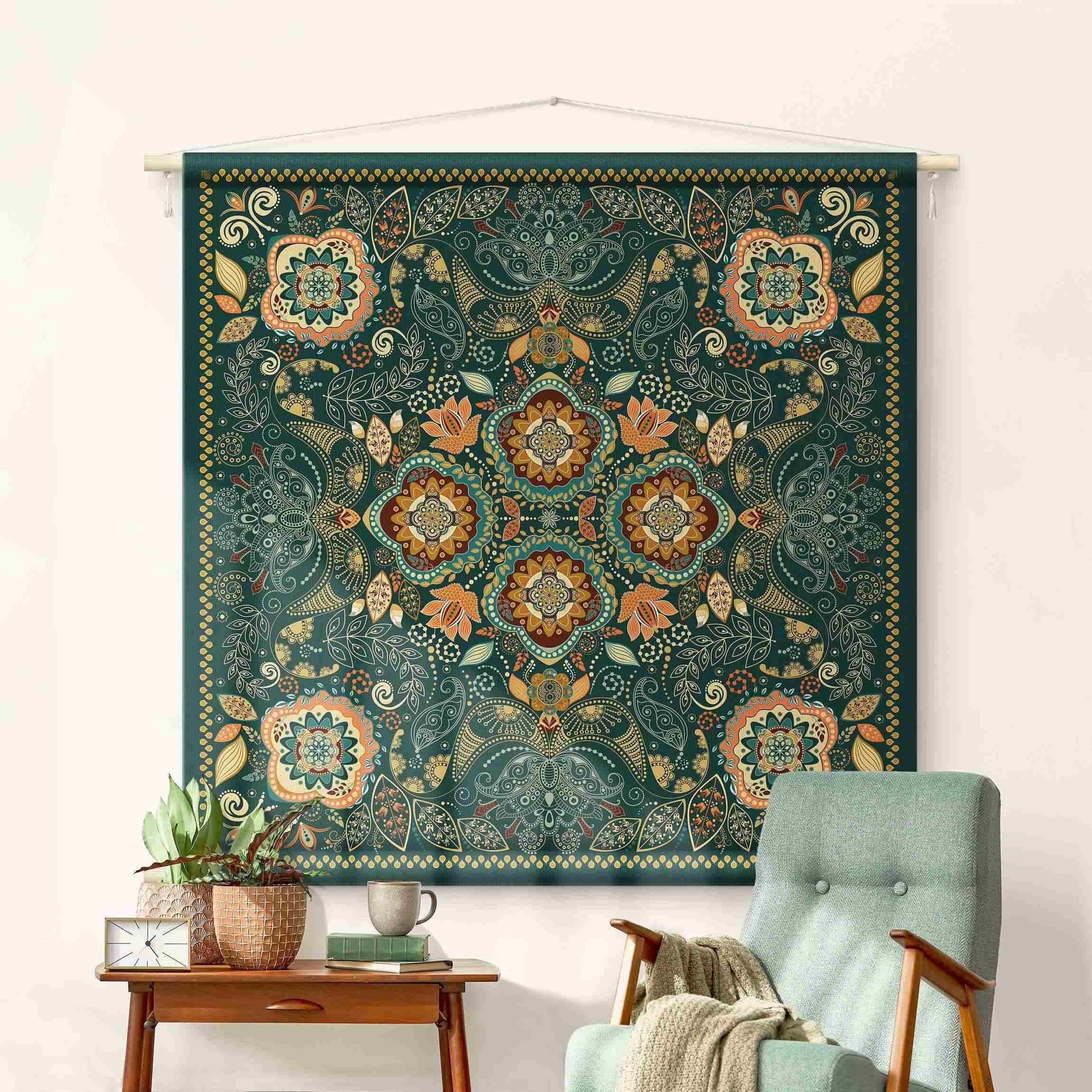 Bilderdepot24 Wandteppich modern Boho Muster Paisley günstig online kaufen