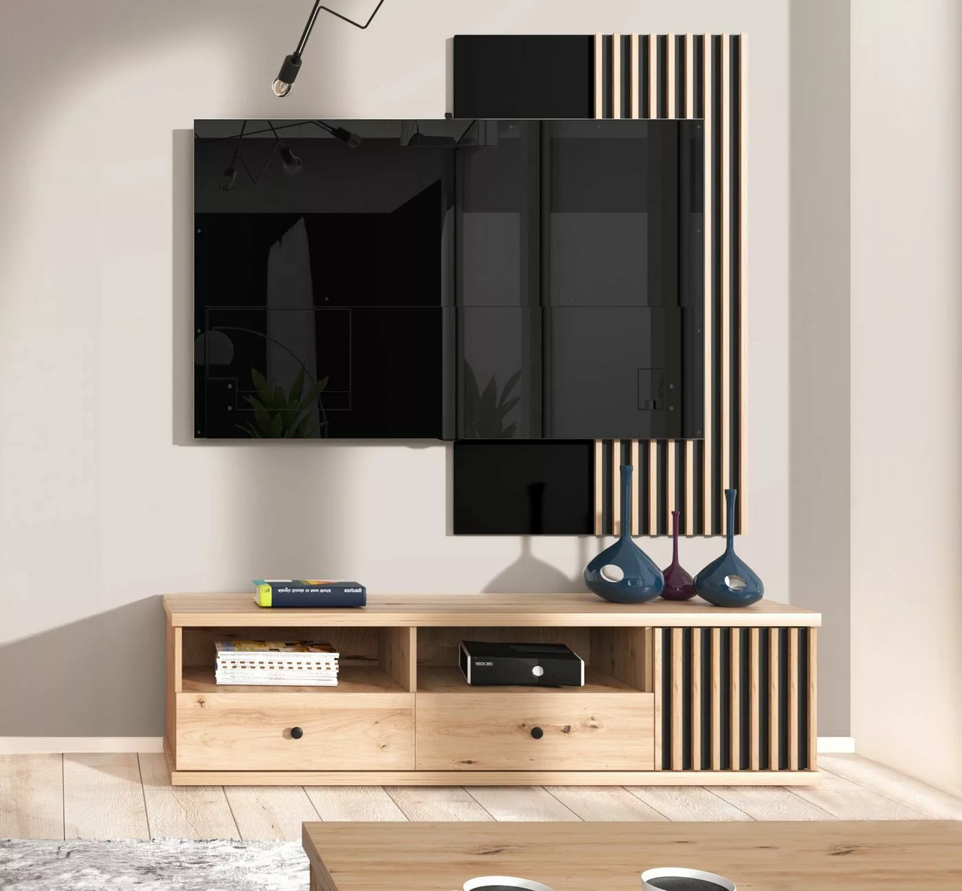 Furnix TV-Schrank CALLINI C-6 Lowboard mit 2 Schubladen und 1 Tür Artisan E günstig online kaufen