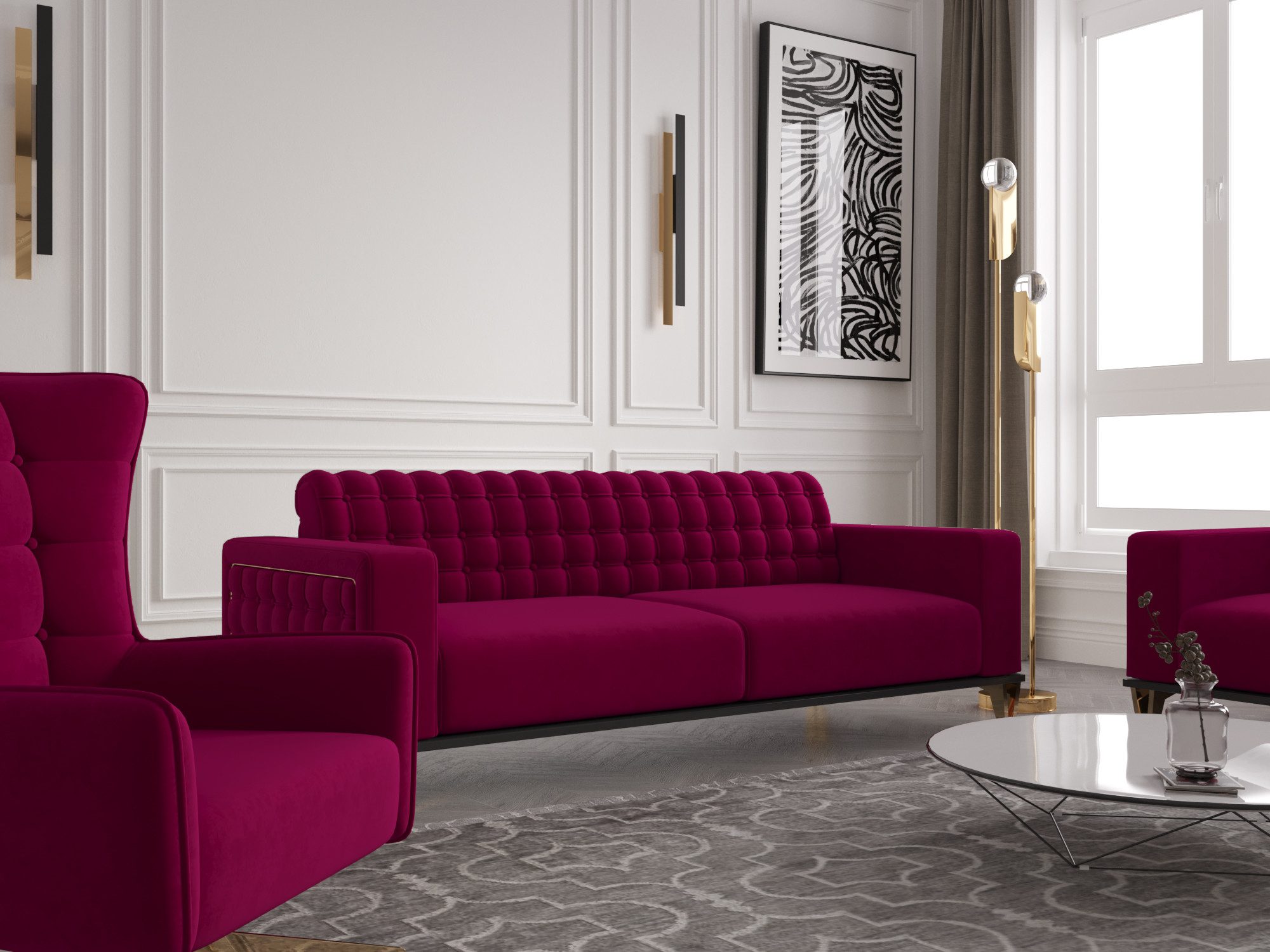 Möbeldreams Chesterfield-Sofa Sofa-Set Tina 3-2-1/3-3-1 / günstig online kaufen