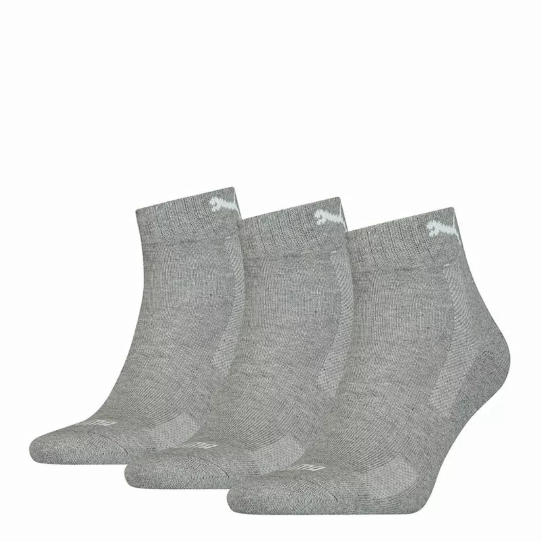Puma Cushioned Quarter Socken 3 Paare EU 43-46 Middle Grey Melange günstig online kaufen