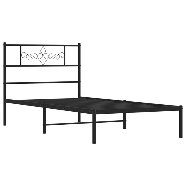 vidaXL Bett Bettgestell mit Kopfteil Metall Schwarz 100x190 cm günstig online kaufen