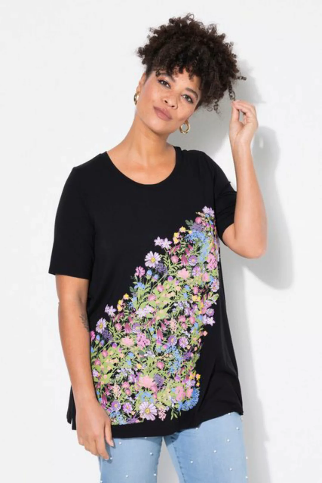 MIAMODA T-Shirt T-Shirt A-Linie Blumen-Motiv günstig online kaufen