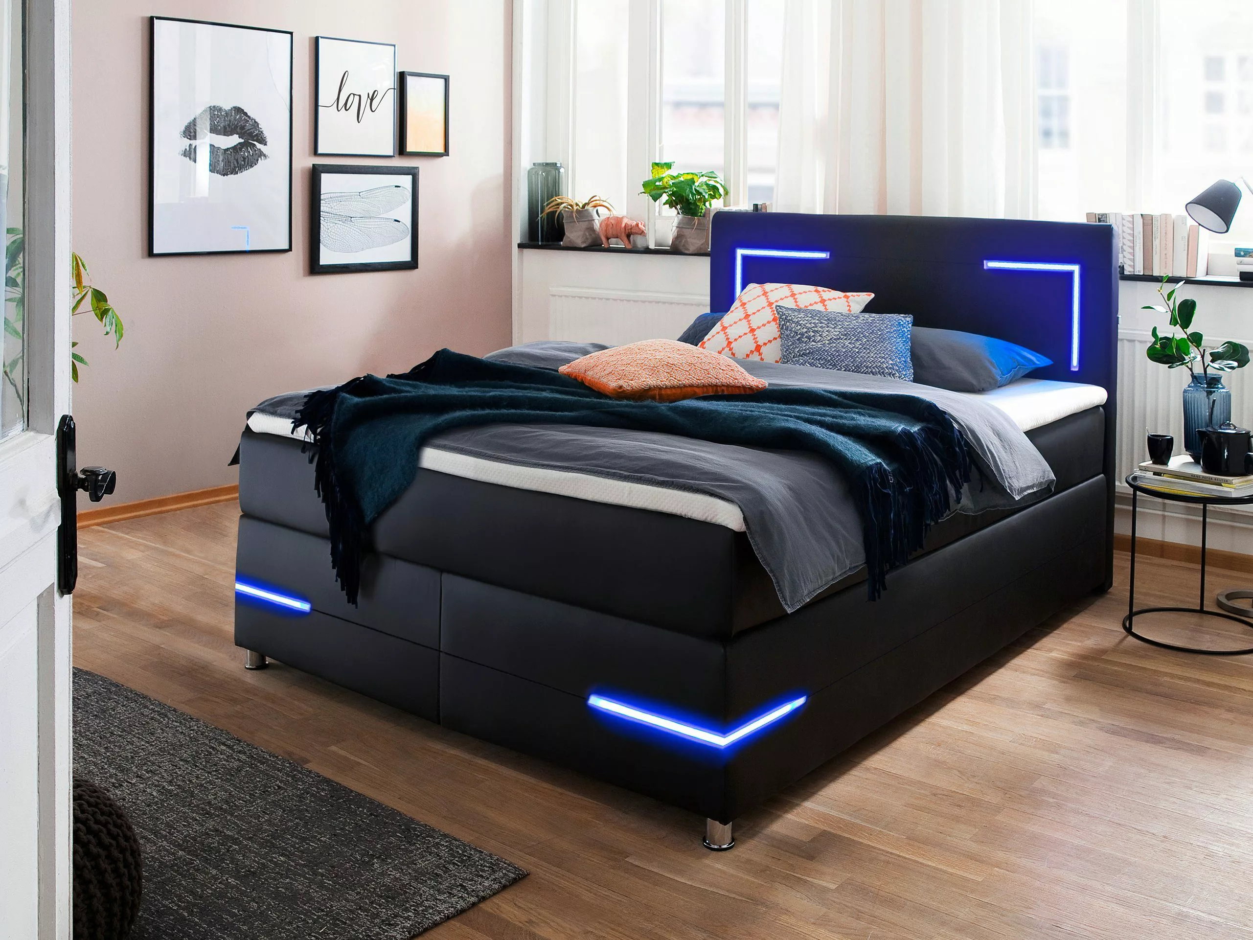 wonello Boxspringbett Lights 2.0, mit LED günstig online kaufen