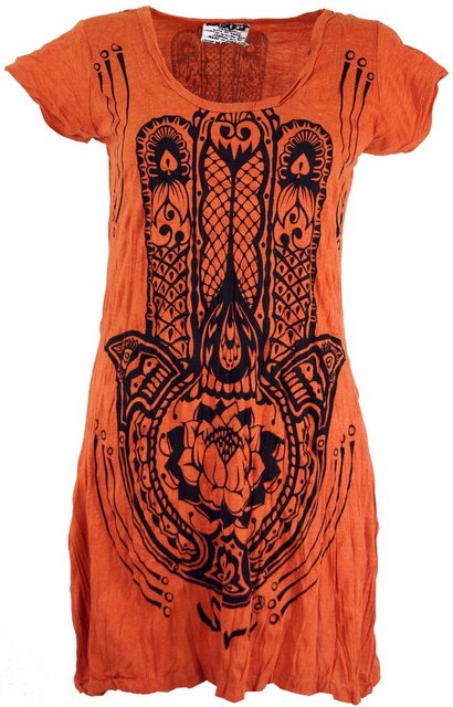 Guru-Shop T-Shirt Sure Long Shirt, Minikleid Fatimas Hand -.. Festival, Goa günstig online kaufen