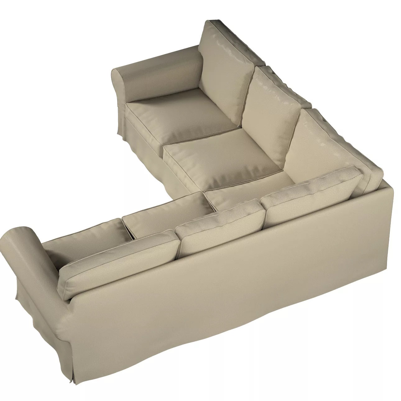 Bezug für Ektorp Ecksofa, hellbeige, Sofahusse für Ektorp Ecksofa, Teddy / günstig online kaufen