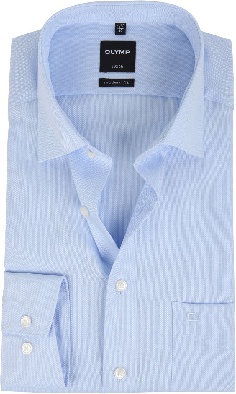 OLYMP Luxor Hemd Modern Fit Blue Derby - Größe 37 günstig online kaufen