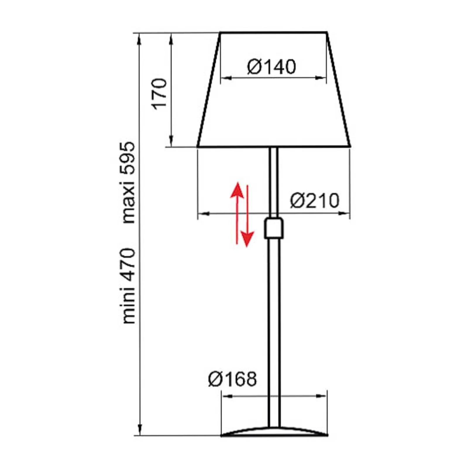 Aluminor Store Tischlampe, schwarz/rot günstig online kaufen