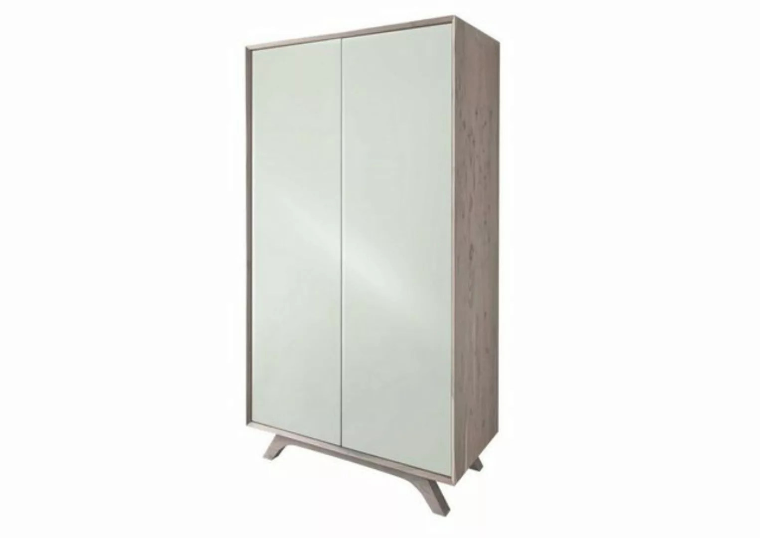 Massivmoebel24 Kleiderschrank Kleiderschrank Akazie 100x50x185 braun-weiß l günstig online kaufen