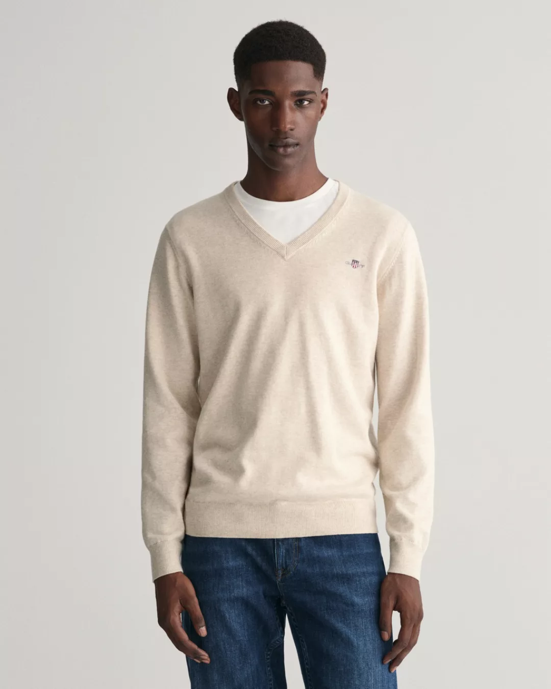 Gant V-Ausschnitt-Pullover Classic Cotton V-Neck Premium Strickjersey aus w günstig online kaufen