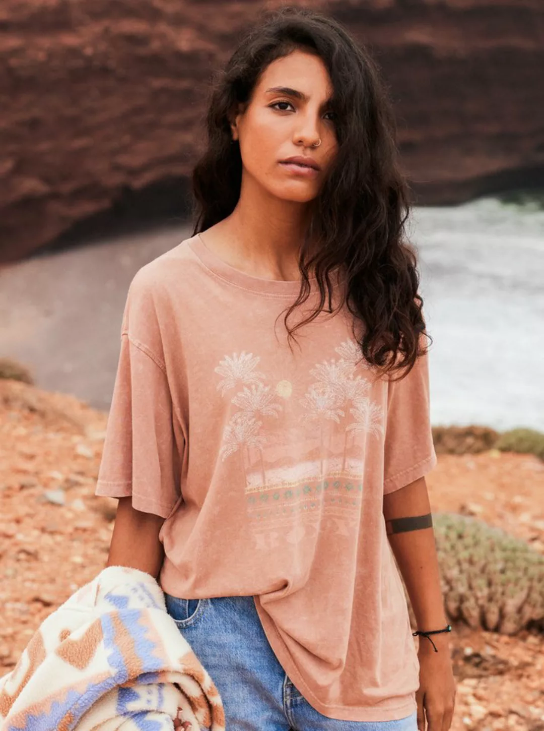 Roxy T-Shirt Roxy T-Shirt Moonlight Sunset Camel L günstig online kaufen