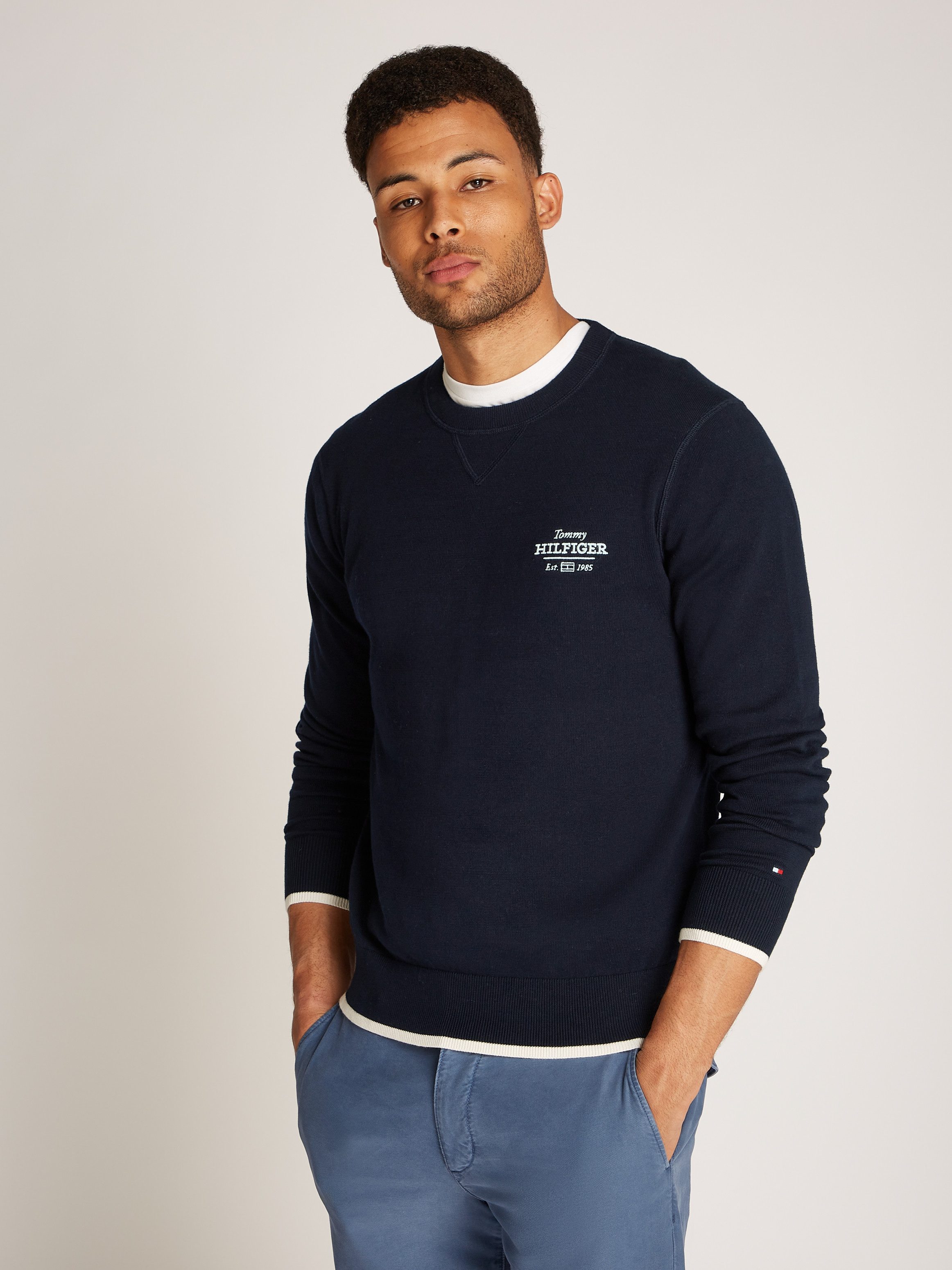 Tommy Hilfiger Rundhalspullover GRAPHIC COTTON CREW günstig online kaufen