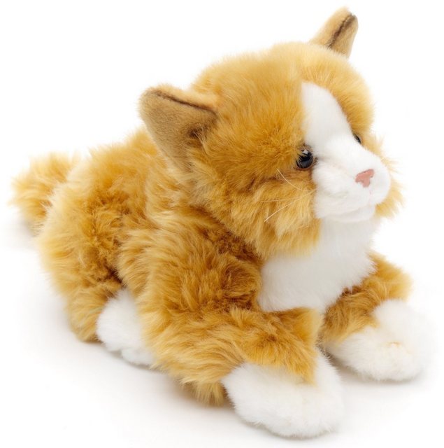 Uni-Toys Kuscheltier Katze, liegend - versch. Fellfarben - Länge 20 cm - Pl günstig online kaufen