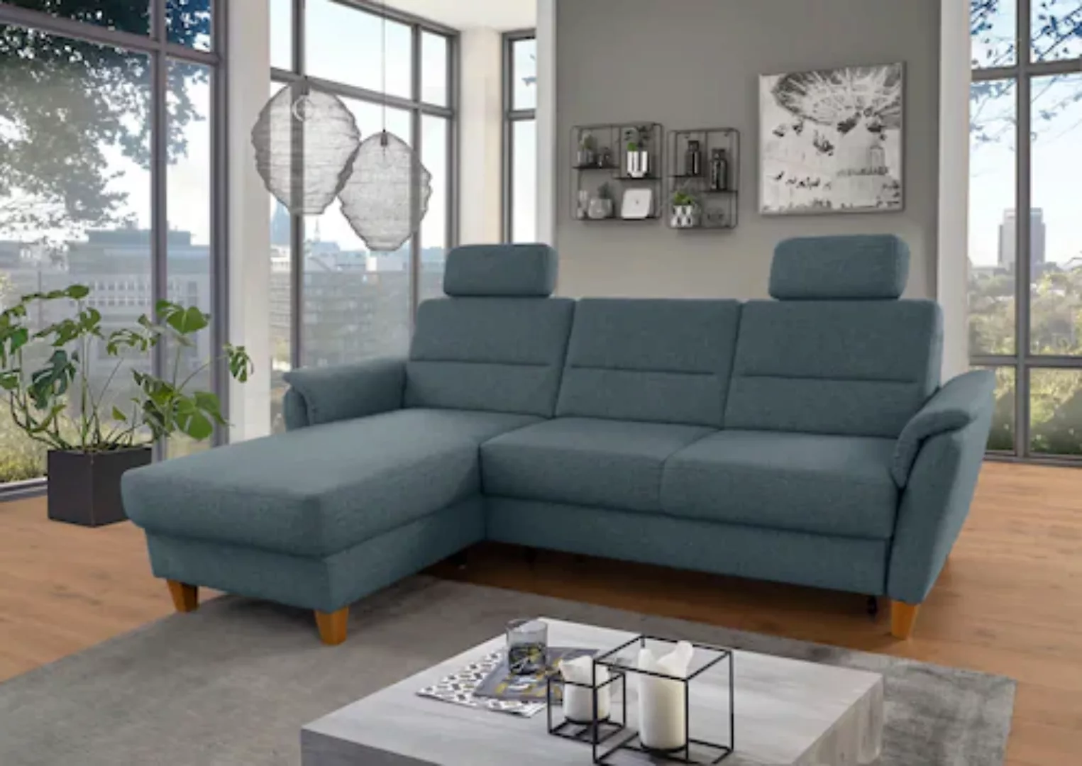 Home affaire Ecksofa »Palmera L-Form«, Federkern, wahlweise mit Bettfunktio günstig online kaufen