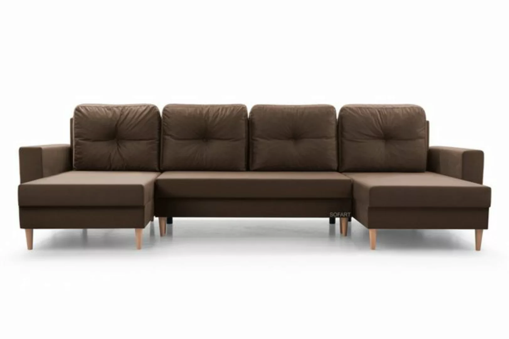 MOEBLO Wohnlandschaft CARL U, Ecksofa U-Form mit Schlaffunktion Eckcouch mi günstig online kaufen