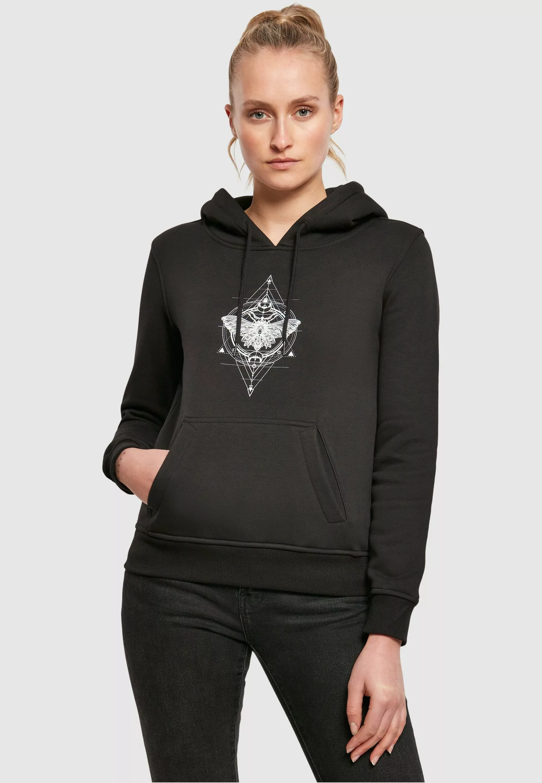 MisterTee Rundhalspullover "MisterTee Damen Ladies Moth Hoody", (1 tlg.) günstig online kaufen