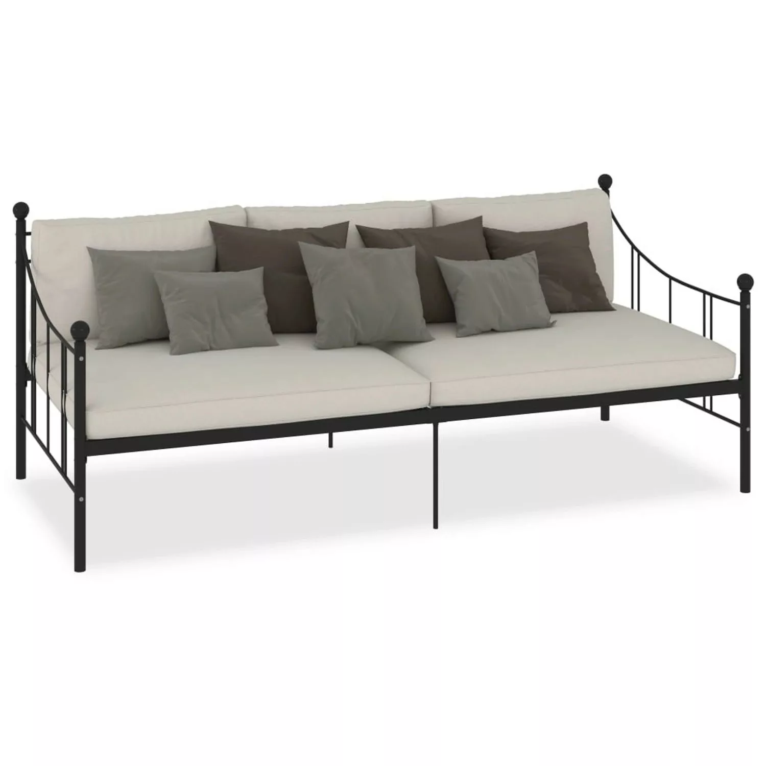 vidaXL Gästebett Tagesbett-Rahmen Schwarz Metall 90200 cm Bett Bettrahmen B günstig online kaufen