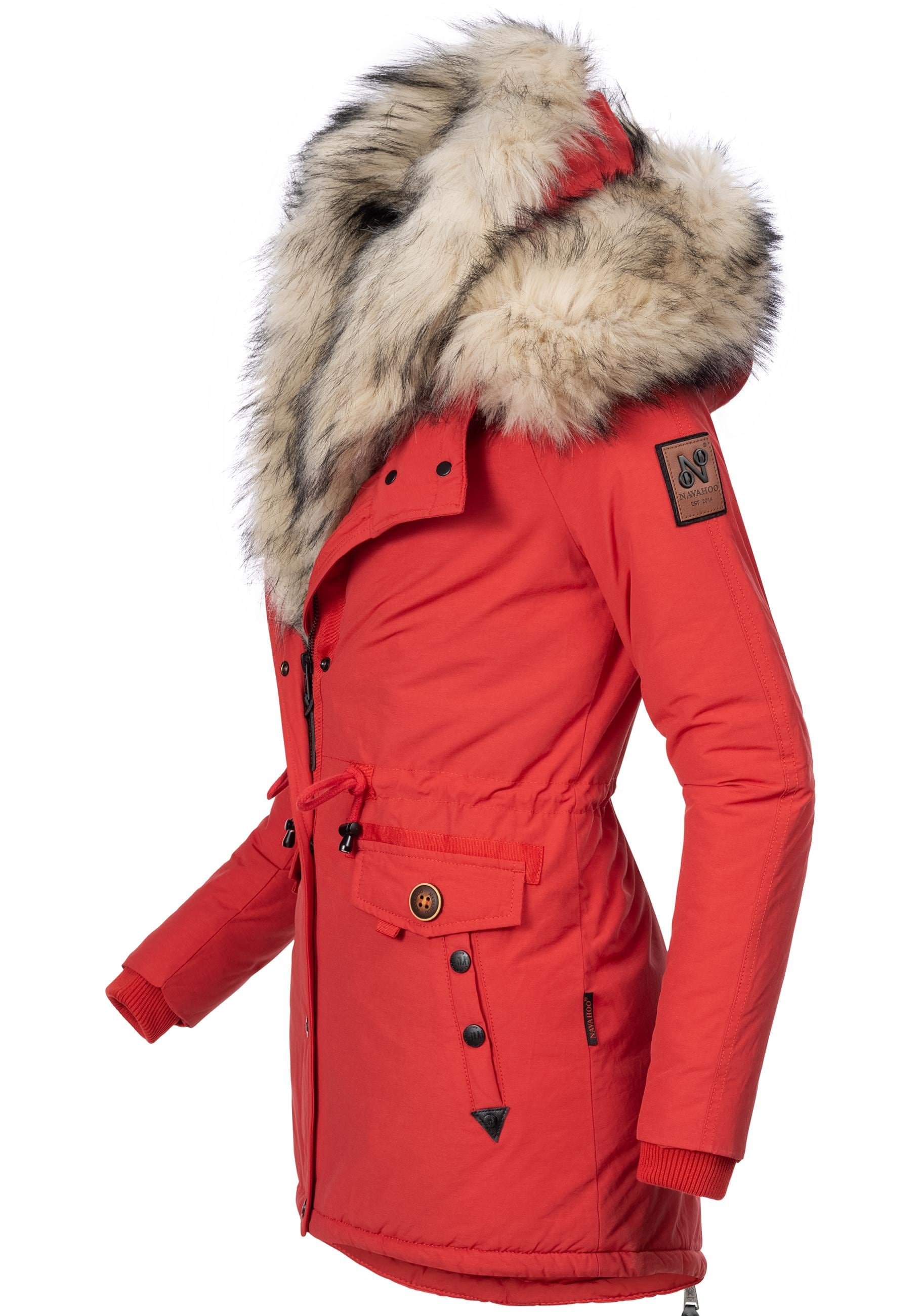 Navahoo Wintermantel "Sweety", abgefahrener Winterparka m. 2 Kunstpelz-Kapu günstig online kaufen