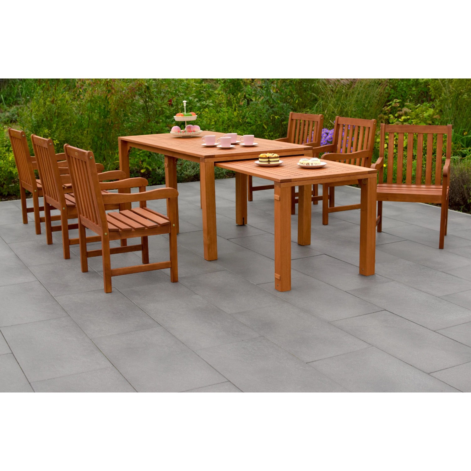 Merxx Santos Set 7-tlg. 6 Sessel Flex-Gartentisch Ausziehbar günstig online kaufen