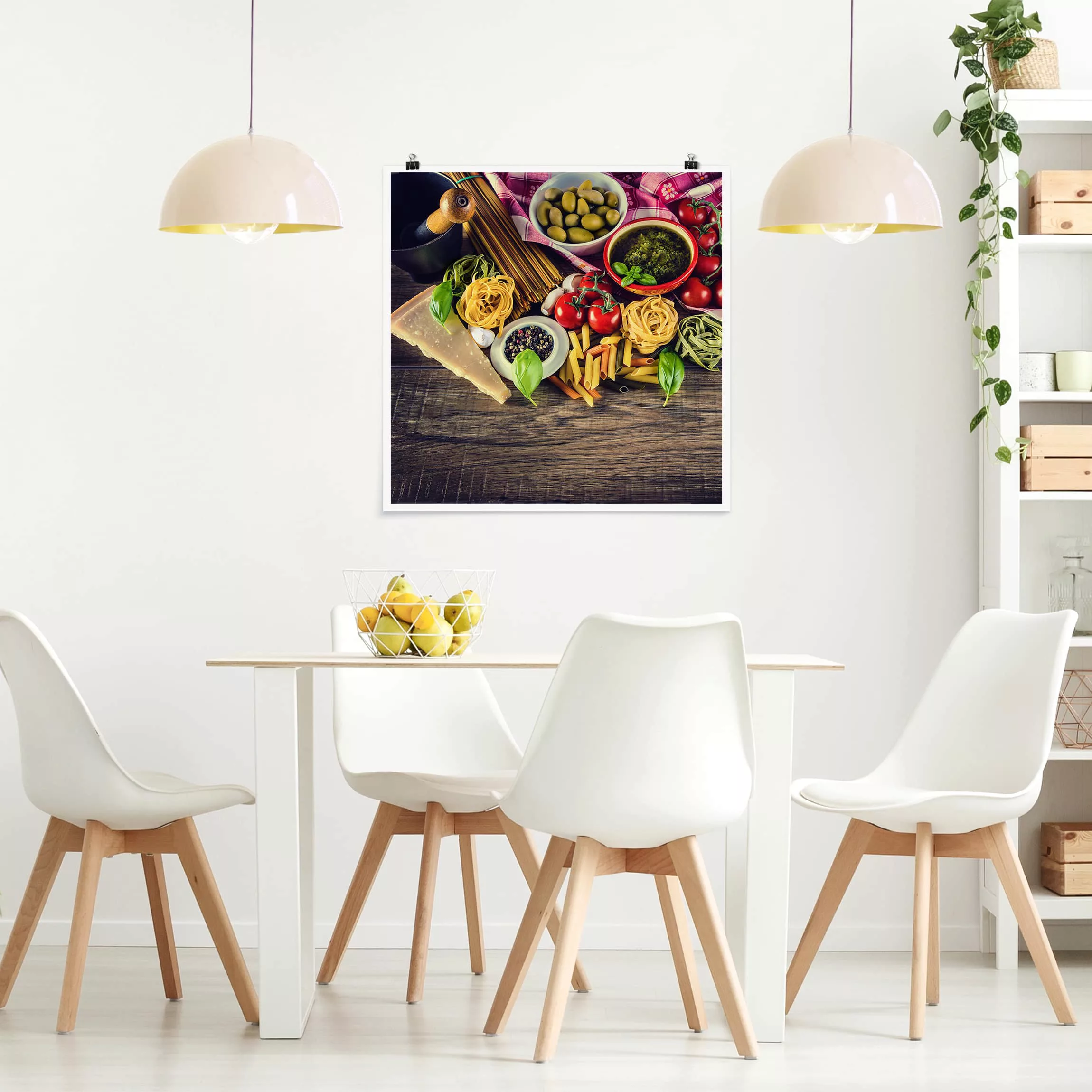 Poster Küche - Quadrat Pasta günstig online kaufen