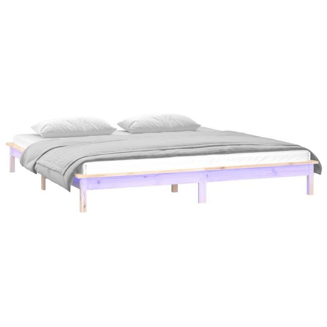 vidaXL Bett Massivholzbett mit LEDs 160x200 cm günstig online kaufen