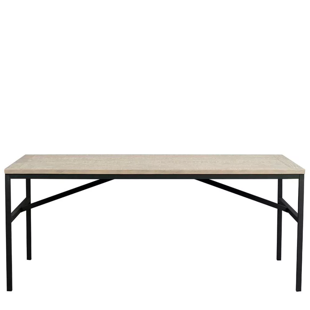 Tisch aus Kiefer White Wash massiv 4-Fußgestell aus Metall günstig online kaufen