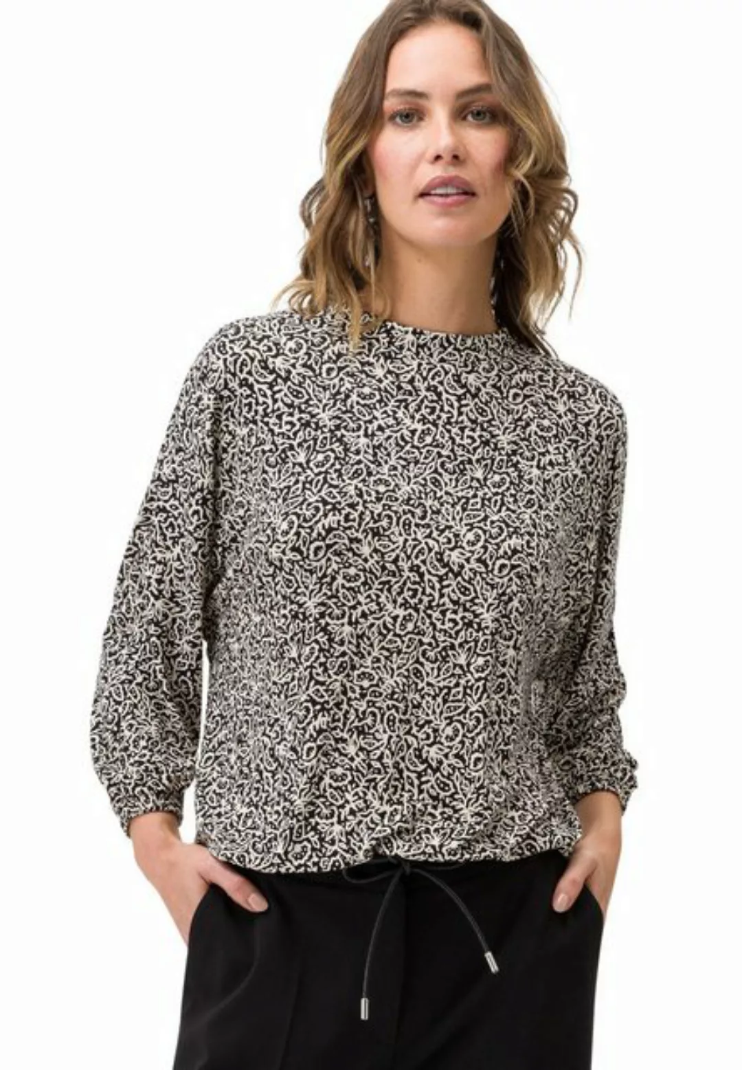 Zero 3/4-Arm-Shirt "zero Shirt mit Flowerprint", Plain/ohne Details günstig online kaufen