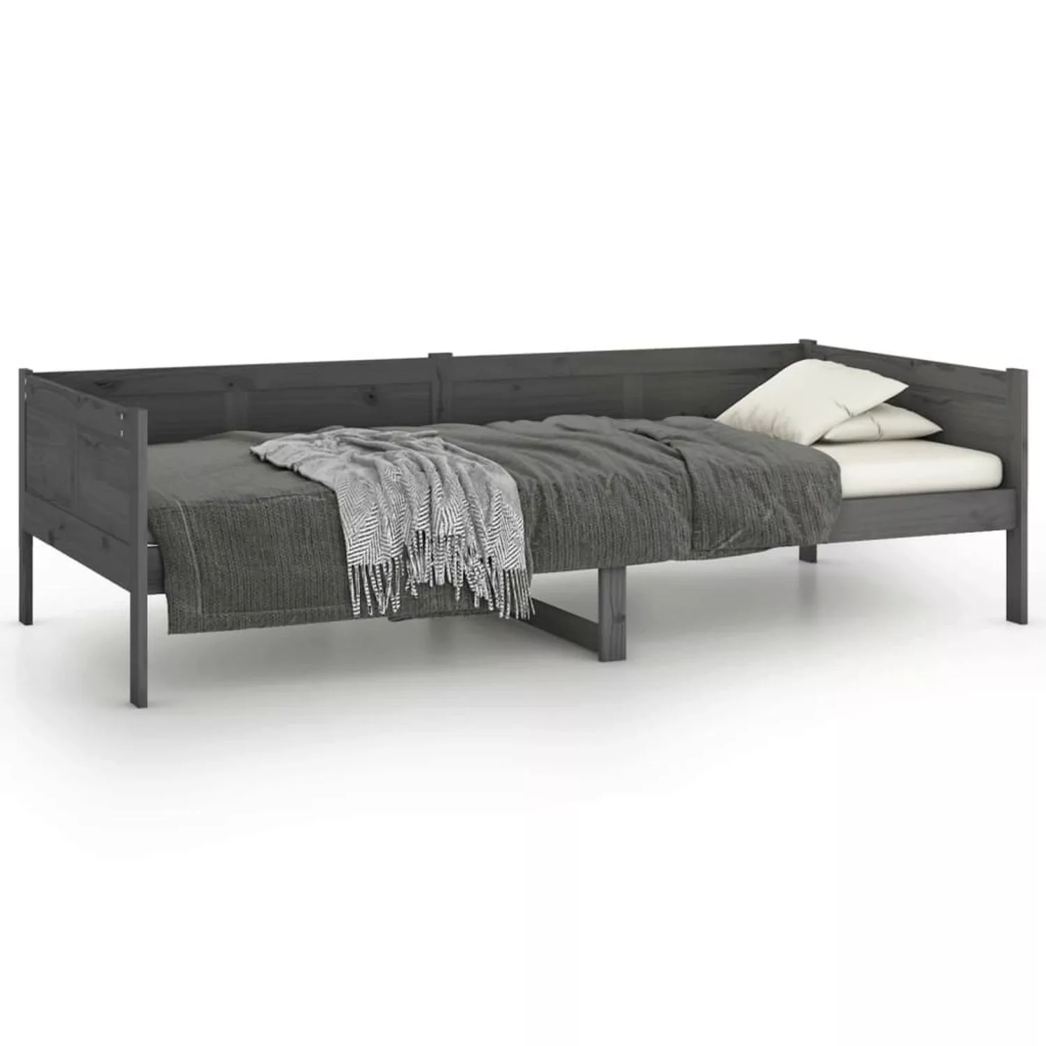 vidaXL Bett Tagesbett Grau Massivholz Kiefer 90x190 cm günstig online kaufen